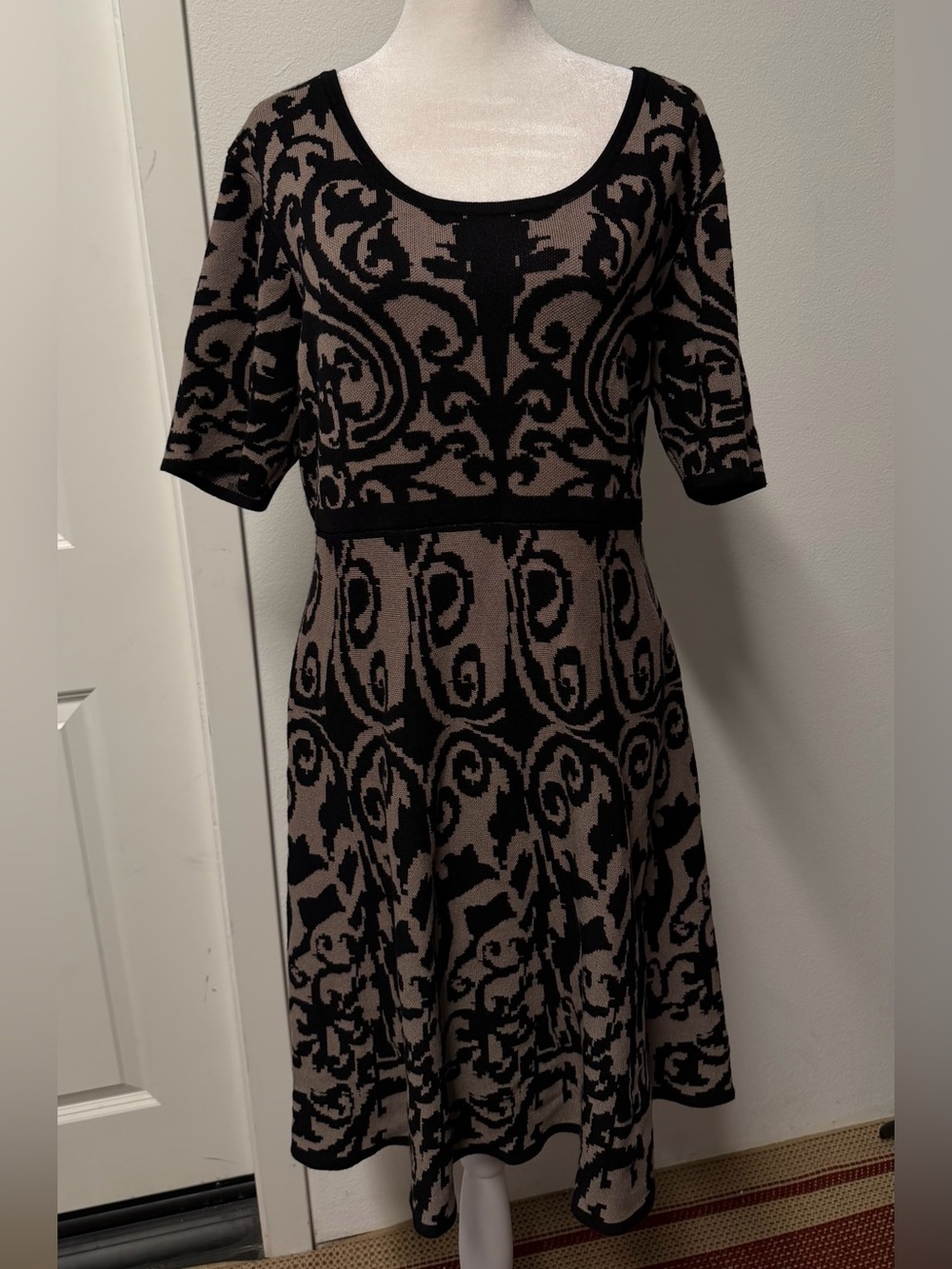 Nina Leonard XL Sweater Knit Fit & Flare Dress